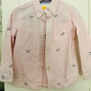 Mini Boden Pink Dog Dress Collared Shirt